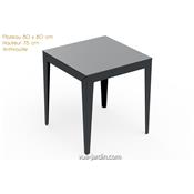 Table de Jardin Carrée Zef 80x80 - Acier ou Aluminium