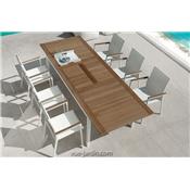 Table de Jardin Extensible Teck + Aluminium Timber 200 - 2 Couleurs