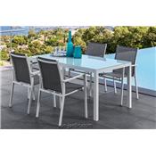 Table Extrieur Aluminium Verre Maiorca 152cm - 2 Teintes 