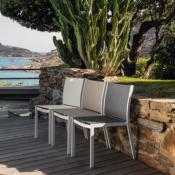 Chaise Jardin Empilable Aluminium Minorca - Lot de 4 - 5 Teintes