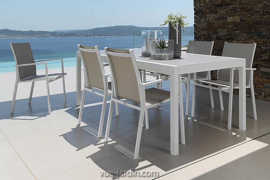 Table Jardin Extensible Aluminium et verre