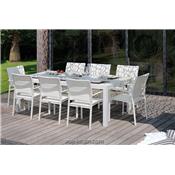 Table de Jardin Verre Aluminium Extensible Touch 220 - 3 Couleurs