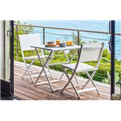 Salon de Jardin Aluminium Pliable Queen 2 pers