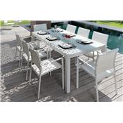 Table de Jardin Verre Aluminium Extensible Touch 220 - 3 Couleurs