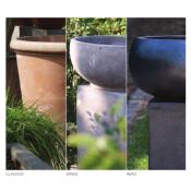 Vase Haut de Jardin en Terre Cuite Noire Cilindro Alto - 2 Tailles 