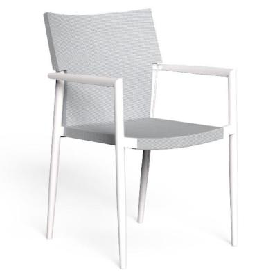 Fauteuil Jardin Empilable Aluminium Adam - Lot de 4 - 2 Teintes