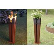 Brasero Colonne Acier Extérieur Fuji Flamme