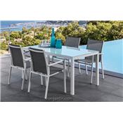 Fauteuil de Jardin Empilable Aluminium Maiorca - Lot de 4