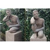 Statue Terre Cuite Homme Klaus - Ocre ou Grise