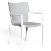 Fauteuil Jardin Empilable Aluminium Adam - Lot de 4 - 2 Teintes