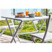 Petite Table Jardin Aluminium Pliante Carrée Queen - 2 coloris