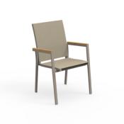 Fauteuil de Jardin Teck + Aluminium Timber - Lot de 4 - 2 Couleurs