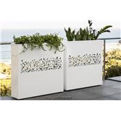 Jardinire Haute Mtal Stone - Blanc ou Noir