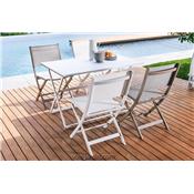 Salon de Jardin Aluminium Pliable Queen 4 pers 