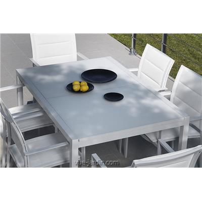 Table de Jardin Verre Aluminium Extensible Touch 150 - 3 Couleurs