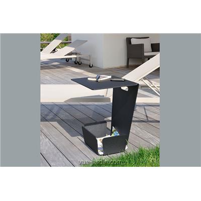 Table Basse de Jardin + Porte Revues Baguio en Aluminium