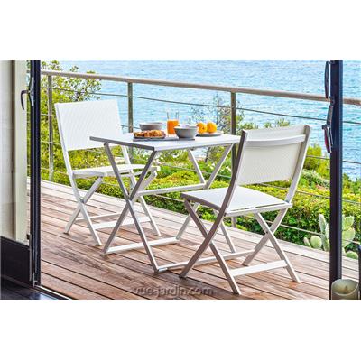 Salon de Jardin Aluminium Pliable Queen 2 pers