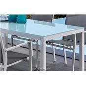 Table Extérieur Aluminium Verre Maiorca 152cm - 2 Teintes 